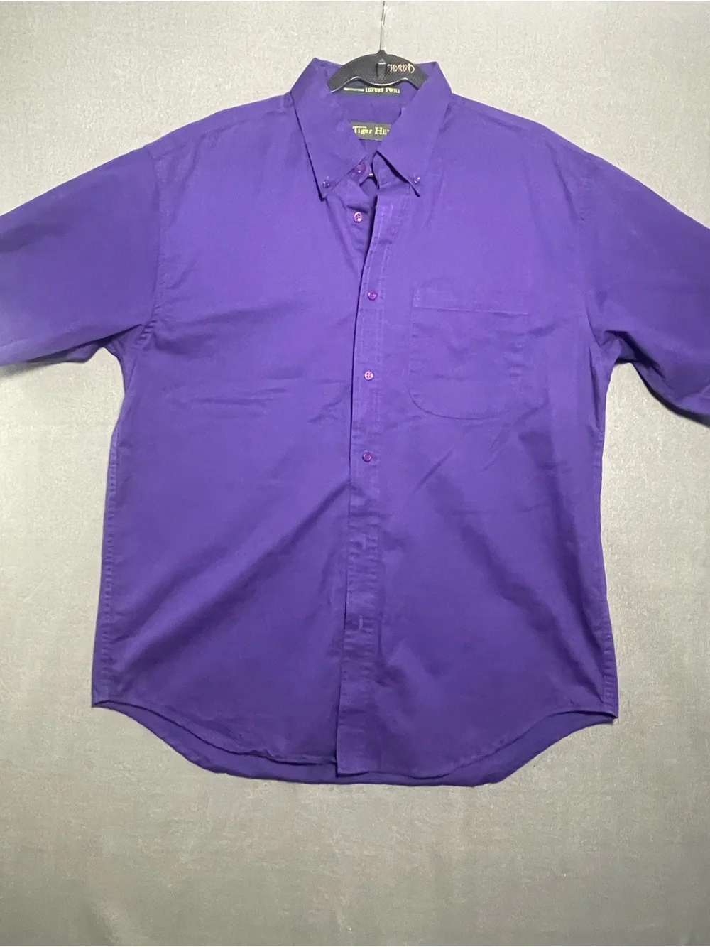 Tiger Hill Purple Button Down Shirt Large Cotton Short Sleeve Classic Fit - Picture 1 of 7